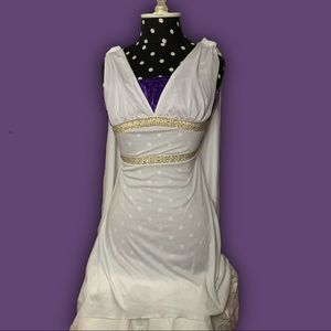 Rubie’s “Gods and Goddesses Roman Maiden” high-low costume white purple